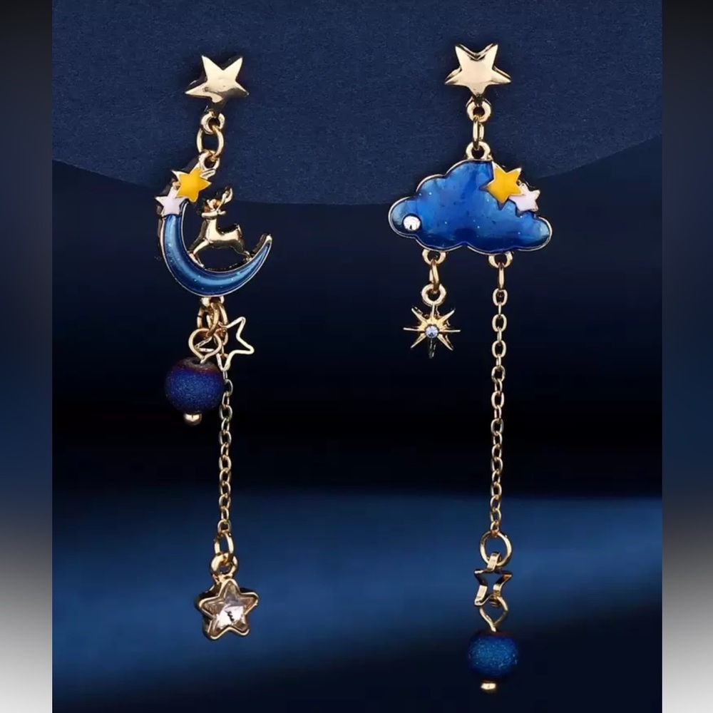 Celestial Moon & Cloud Dangle A1629 - image 1